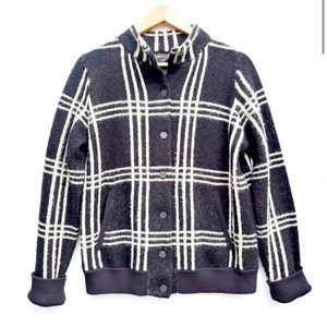 LUCKY BRAND black windowpane plaid sweater cardign